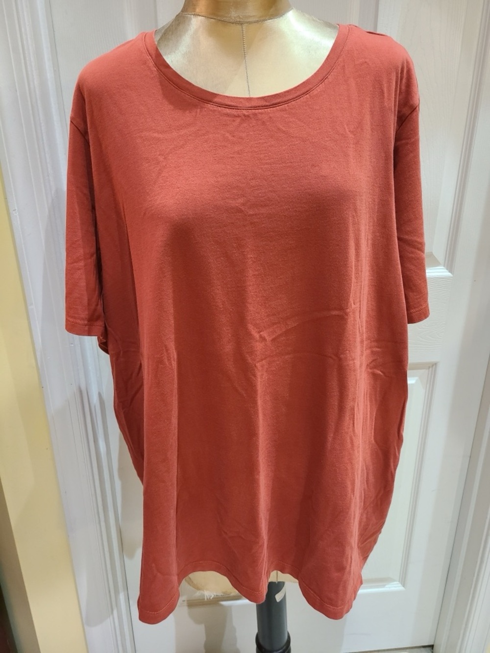 Land’s End Women's Oversized 3X Rust colored Crew Neck Top